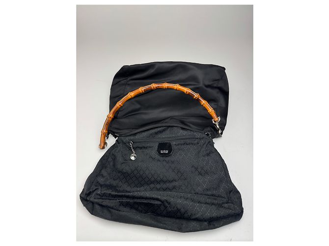 Vintage Gucci Canvas Bamboo Tasche schwarz - Ansicht 3
