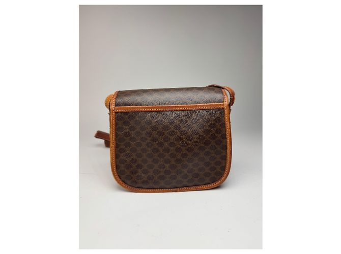 Triomphe Céline Vintage Celine Monogramm Leder Umhängetasche braun - Ansicht 2