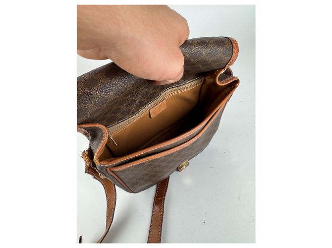 Triomphe Céline Vintage Celine Monogramm Leder Umhängetasche braun - Ansicht 3