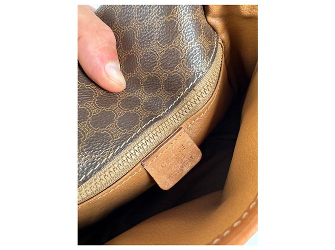 Triomphe Céline Vintage Celine Monogramm Leder Umhängetasche braun - Ansicht 4