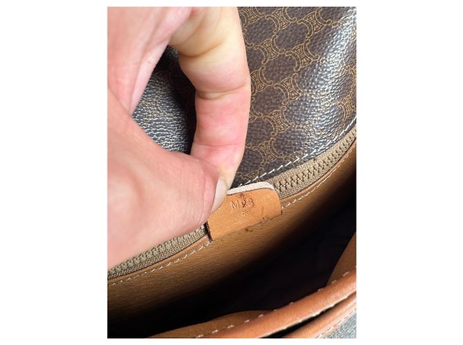 Triomphe Céline Vintage Celine Monogramm Leder Umhängetasche braun - Ansicht 5