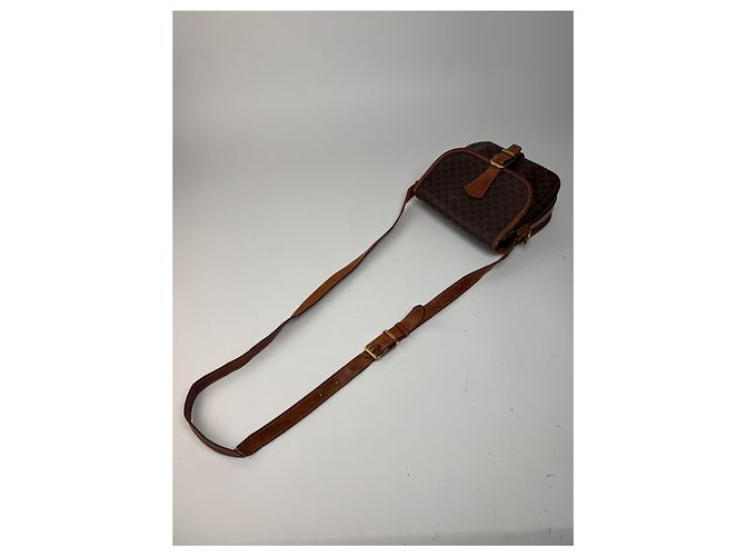 Triomphe Céline Vintage Celine Monogramm Leder Umhängetasche braun - Ansicht 9