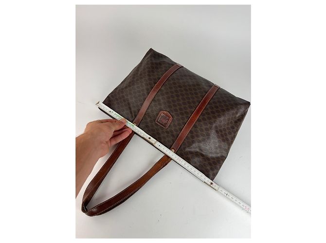 Big Bag Céline Vintage Celine Leder Monogramm große Tasche braun - Ansicht 11