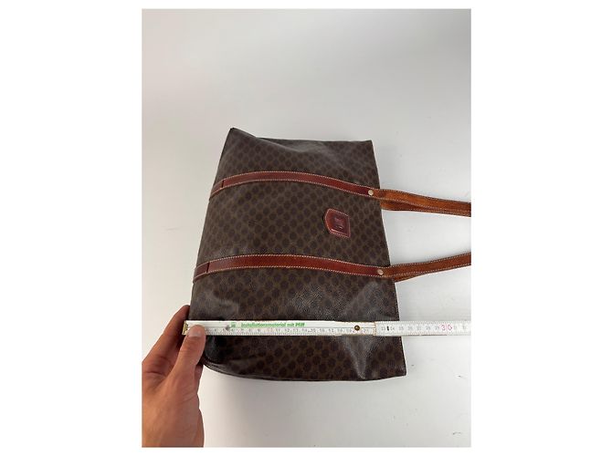 Big Bag Céline Vintage Celine Leder Monogramm große Tasche braun - Ansicht 12