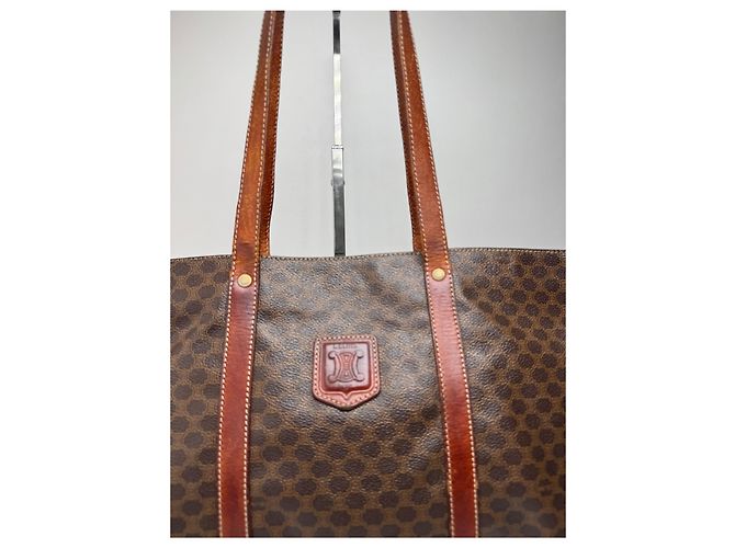 Big Bag Céline Vintage Celine Leder Monogramm große Tasche braun - Ansicht 2