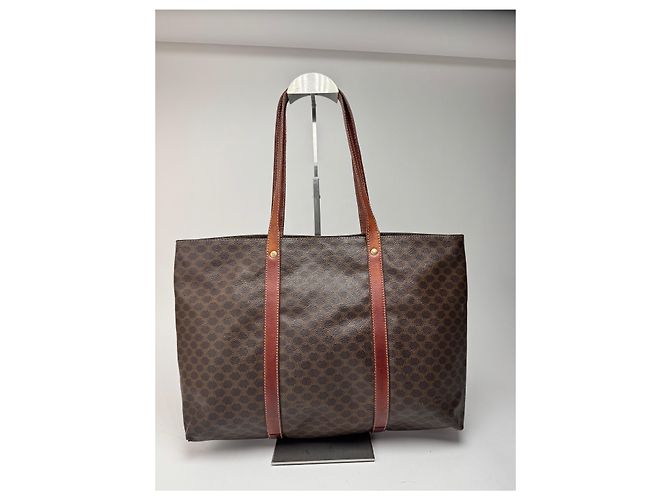 Big Bag Céline Vintage Celine Leder Monogramm große Tasche braun - Ansicht 3