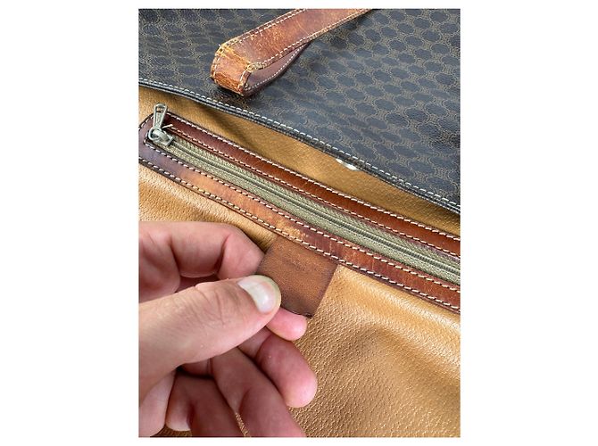 Big Bag Céline Vintage Celine Leder Monogramm große Tasche braun - Ansicht 5