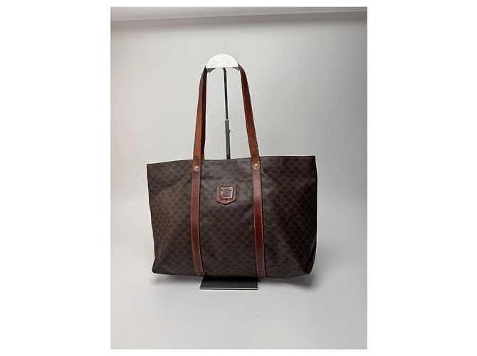 Big Bag Céline Vintage Celine Leder Monogramm große Tasche braun - Ansicht 8