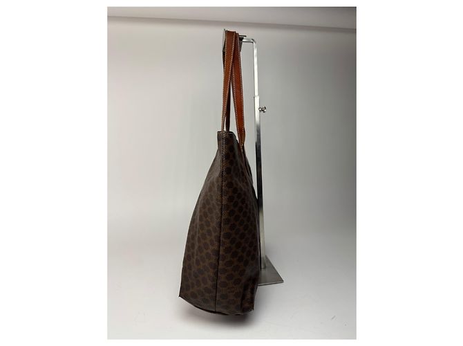 Big Bag Céline Vintage Celine Leder Monogramm große Tasche braun - Ansicht 9