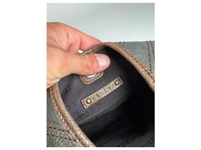 Céline Vintage Celine Leder Tasche bronze braun Metallisch - Ansicht 4
