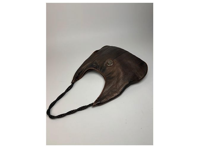 Céline Vintage Celine Leder Tasche bronze braun Metallisch - Ansicht 8