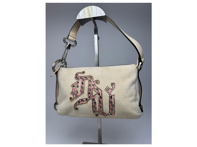 Vintage Versace Wildledertasche beige rosa - Ansicht 10