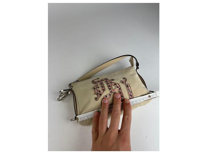 Vintage Versace Wildledertasche beige rosa - Ansicht 11