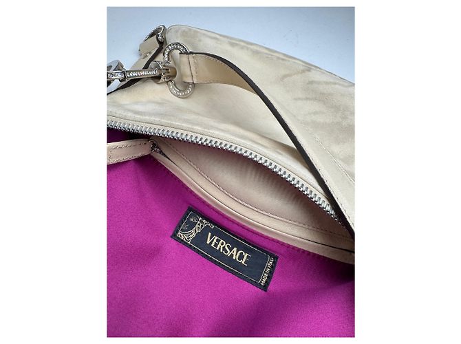 Vintage Versace Wildledertasche beige rosa - Ansicht 4
