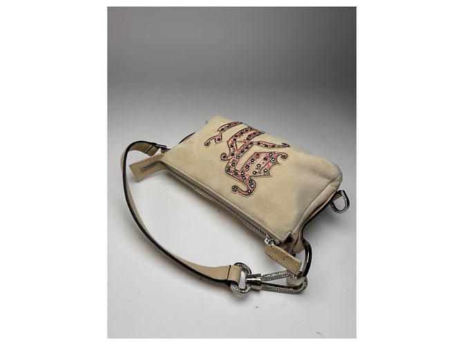Vintage Versace Wildledertasche beige rosa - Ansicht 8