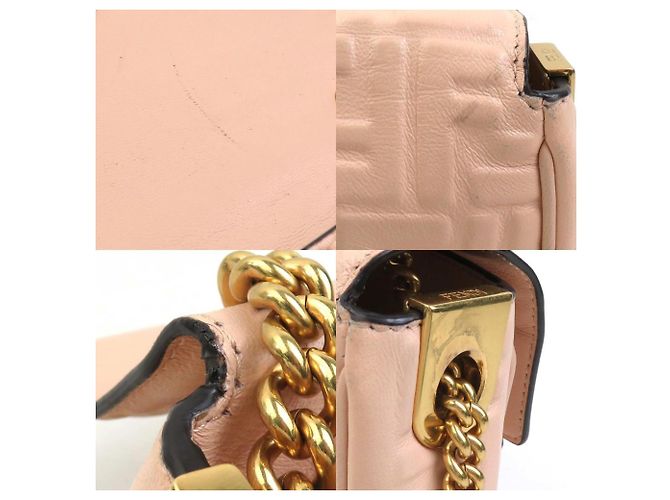 Borsa a spalla Fendi Baguette Chain Beige - vista 4