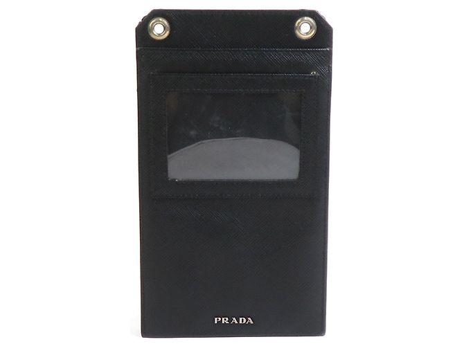 Borsa a spalla in pelle Prada con pochette per smartphone Nero - vista 2