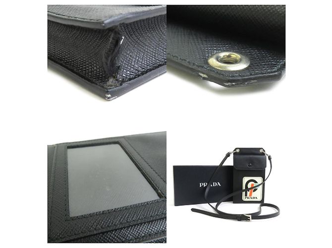 Borsa a spalla in pelle Prada con pochette per smartphone Nero - vista 5