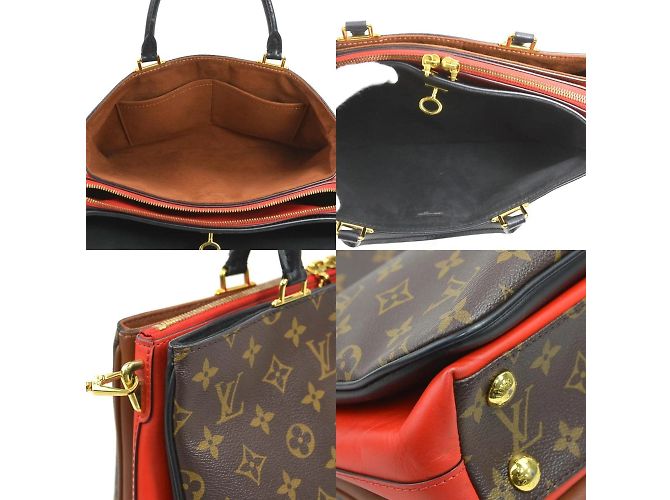 Borsa Louis Vuitton Monogram Mille-feuille Nero Rosso Monogramma - vista 3