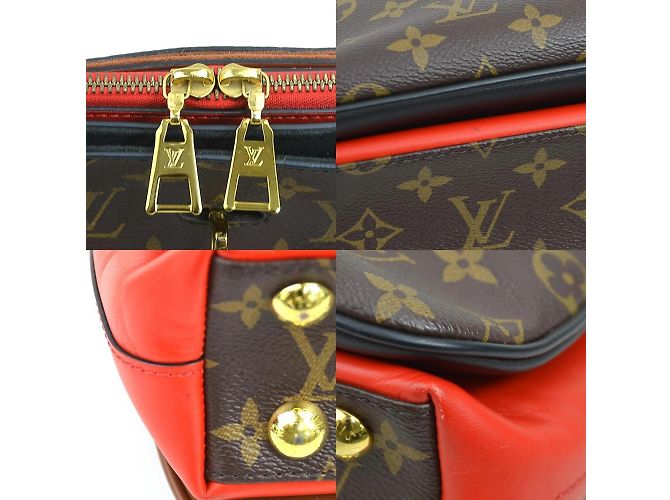 Borsa Louis Vuitton Monogram Mille-feuille Nero Rosso Monogramma - vista 5