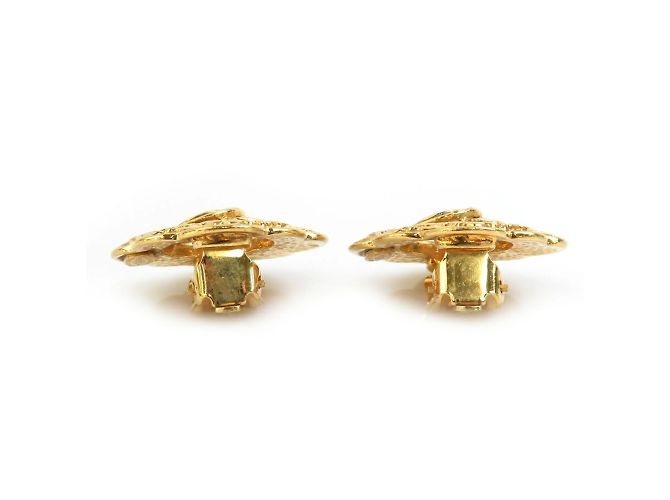 Timeless Orecchini a clip in metallo dorato Chanel Coco Mark D'oro - vista 3