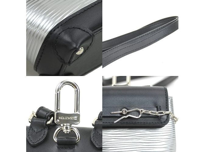 Borsa a Spalla Steamer Micro Epi Louis Vuitton Nero Argento - vista 4