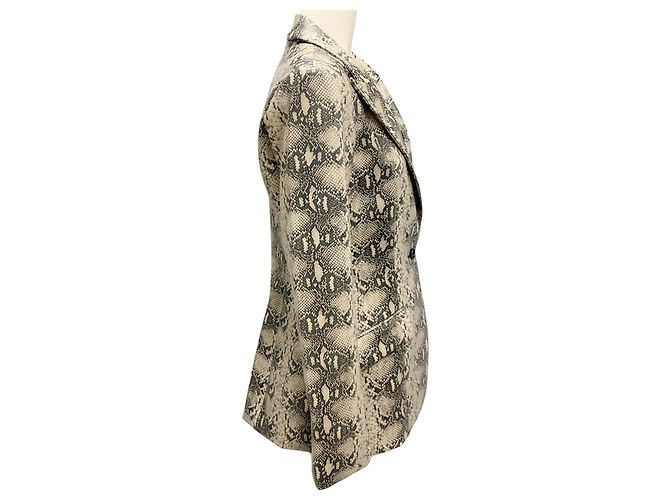 Jonathan Simkhai Simkhai Macadamia Python Afia Single Breasted Blazer - view 2