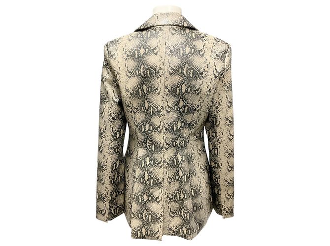 Jonathan Simkhai Simkhai Macadamia Python Afia Single Breasted Blazer - view 3