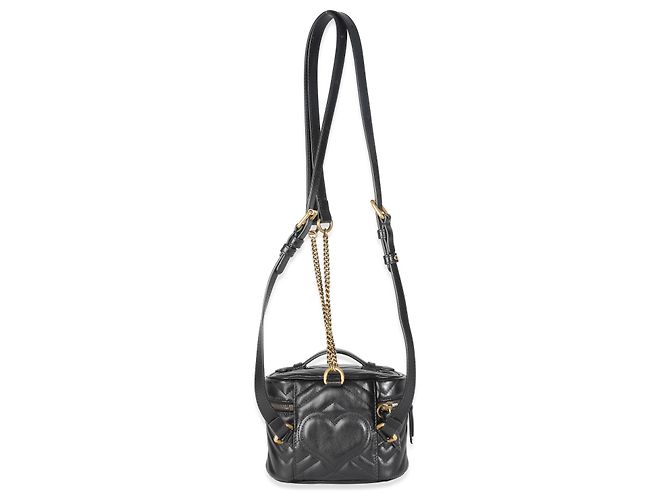 Zaino rotondo Mini GG Marmont in pelle di vitello nera Gucci - vista 2