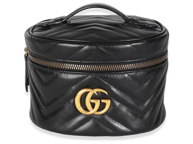 Zaino rotondo Mini GG Marmont in pelle di vitello nera Gucci - vista 5