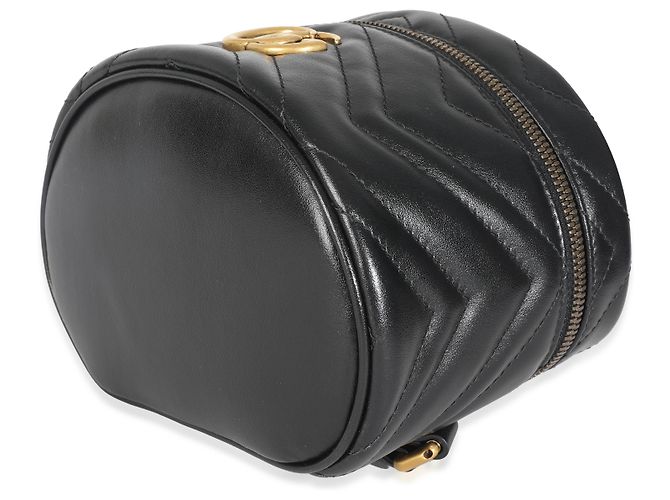 Zaino rotondo Mini GG Marmont in pelle di vitello nera Gucci - vista 6