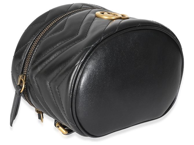 Zaino rotondo Mini GG Marmont in pelle di vitello nera Gucci - vista 7