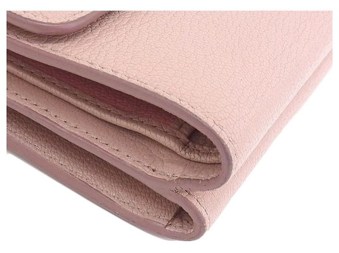 Cartera trifold de cuero L-Zip Miu Miu rosa - vista 3