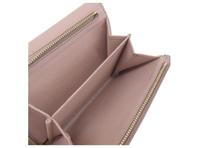 Cartera trifold de cuero L-Zip Miu Miu rosa - vista 6