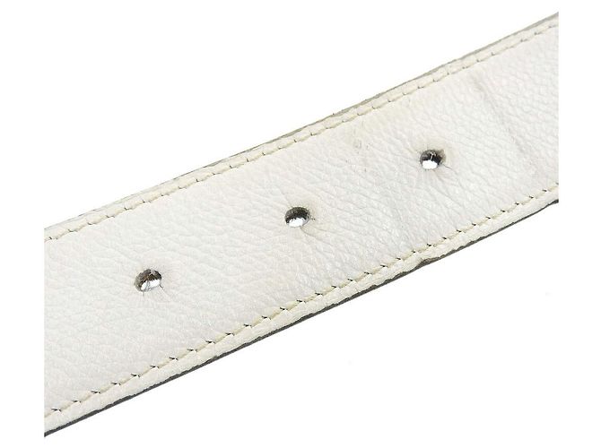 Cinturón de cuero reversible Hermès Evelyne Negro Blanco - vista 7