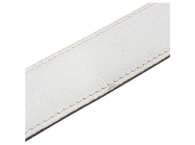 Cinturón de cuero reversible Hermès Evelyne Negro Blanco - vista 8