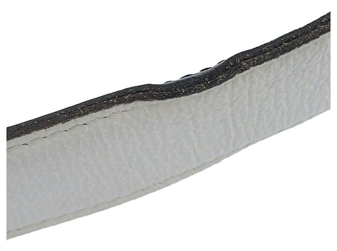 Cinturón de cuero reversible Hermès Evelyne Negro Blanco - vista 9