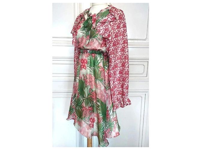 MANOUSH ABENDKLEID GLITTER RETRO SEVENTIES SEIDE T 34/36/38 Mehrfarben - Ansicht 10