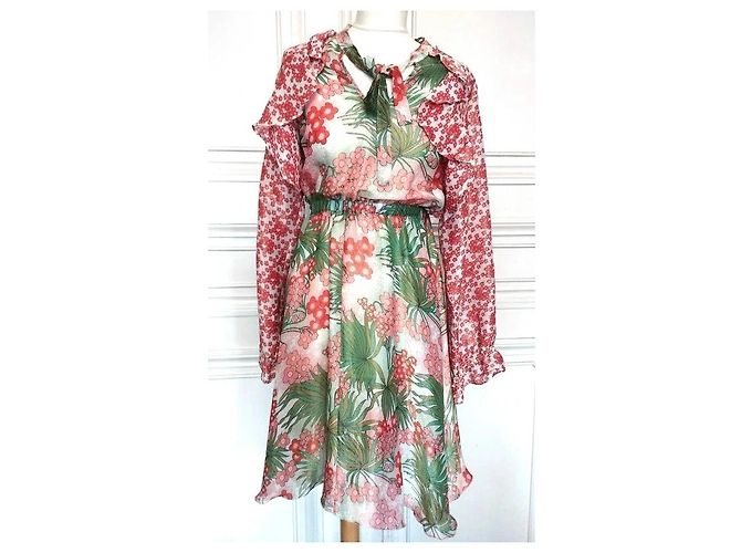 MANOUSH ABENDKLEID GLITTER RETRO SEVENTIES SEIDE T 34/36/38 Mehrfarben - Ansicht 11