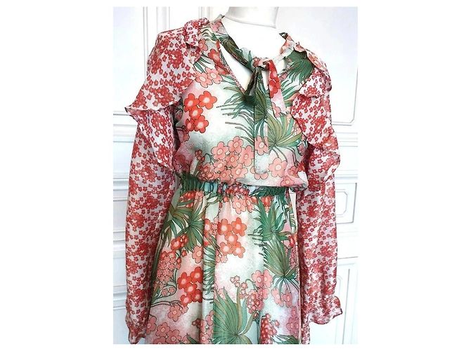 MANOUSH ABENDKLEID GLITTER RETRO SEVENTIES SEIDE T 34/36/38 Mehrfarben - Ansicht 15