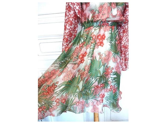 MANOUSH ABENDKLEID GLITTER RETRO SEVENTIES SEIDE T 34/36/38 Mehrfarben - Ansicht 17