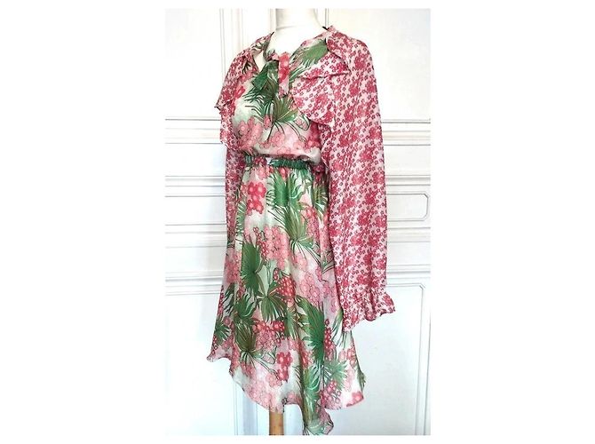 MANOUSH ABENDKLEID GLITTER RETRO SEVENTIES SEIDE T 34/36/38 Mehrfarben - Ansicht 20