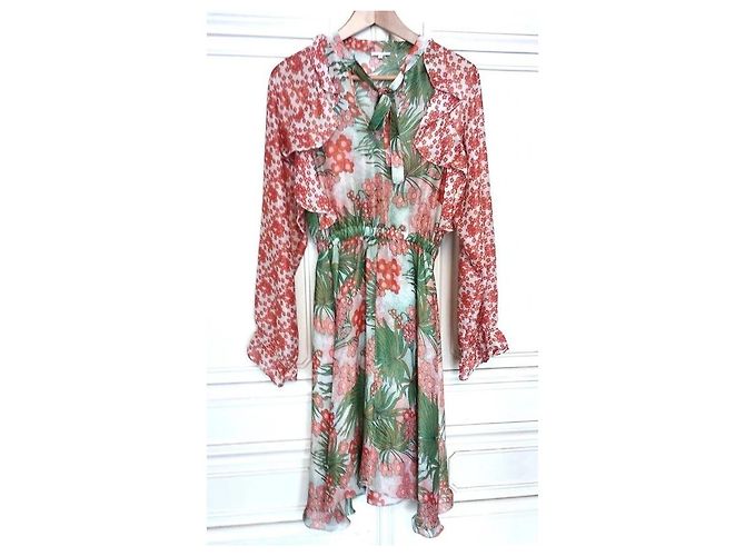 MANOUSH ABENDKLEID GLITTER RETRO SEVENTIES SEIDE T 34/36/38 Mehrfarben - Ansicht 22