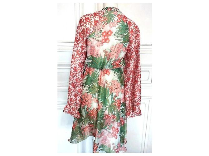 MANOUSH ABENDKLEID GLITTER RETRO SEVENTIES SEIDE T 34/36/38 Mehrfarben - Ansicht 23