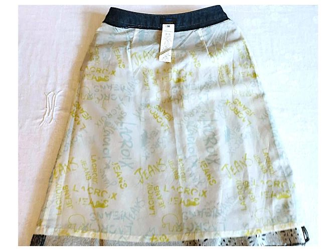 GONNA CHRISTIAN LACROIX GONNA PATCHWORK DENIM..WOOL....PIZZO T 34/36 Multicolore - vista 18