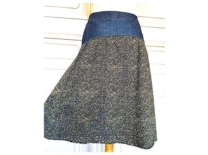 GONNA CHRISTIAN LACROIX GONNA PATCHWORK DENIM..WOOL....PIZZO T 34/36 Multicolore - vista 22