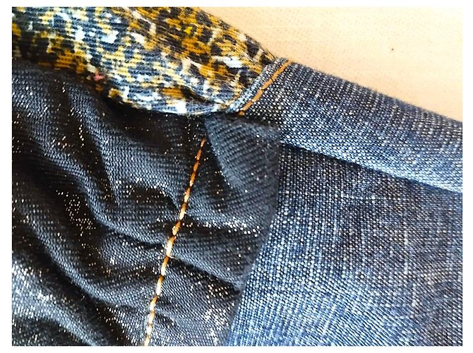 GONNA CHRISTIAN LACROIX GONNA PATCHWORK DENIM..WOOL....PIZZO T 34/36 Multicolore - vista 25