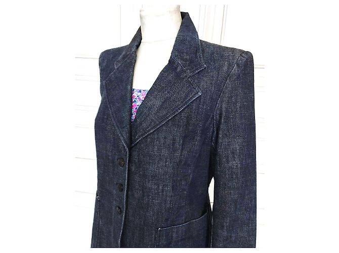 KENZO VESTE JACKE BASIC TRENDY DENIM T 42/44 Blau - Ansicht 4