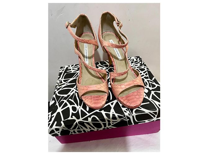 Diane Von Furstenberg Sandali con stampa serpente DvF Jujette Rosa Antico - vista 2