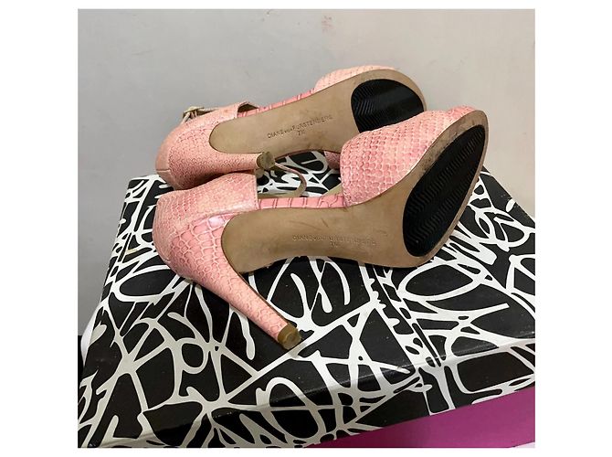 Diane Von Furstenberg Sandali con stampa serpente DvF Jujette Rosa Antico - vista 5